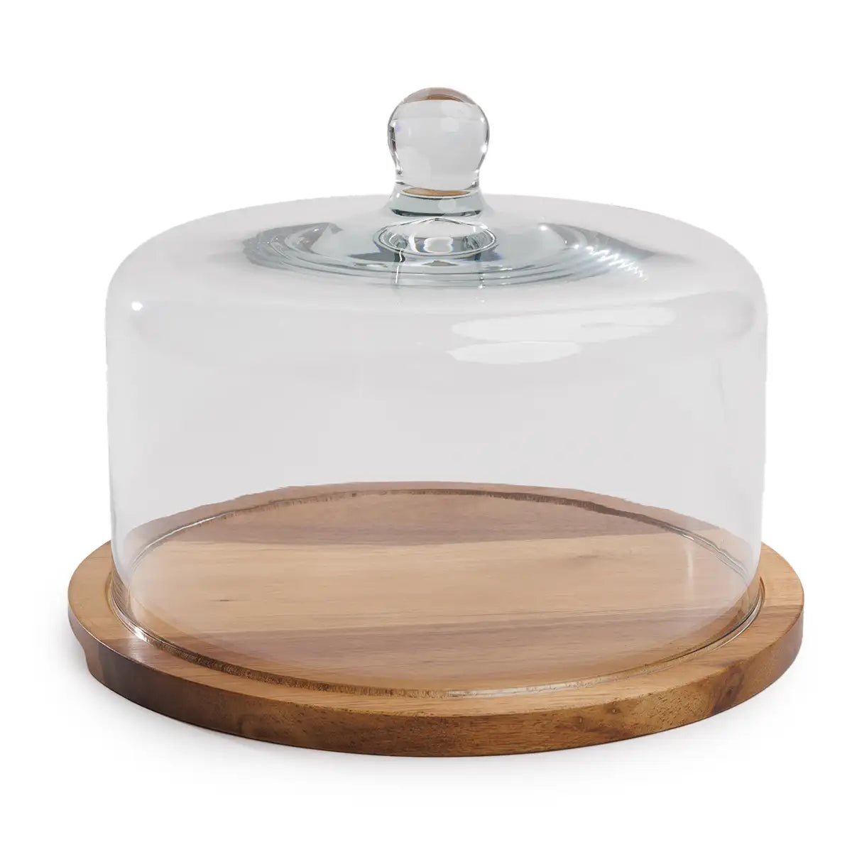 Acacia Wood Serving Board with Glass Dome