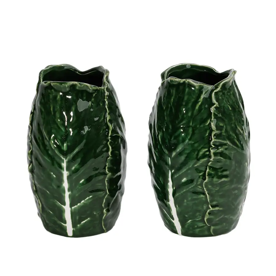 Pair of Vintage Cabbage Vases (Set of 2)