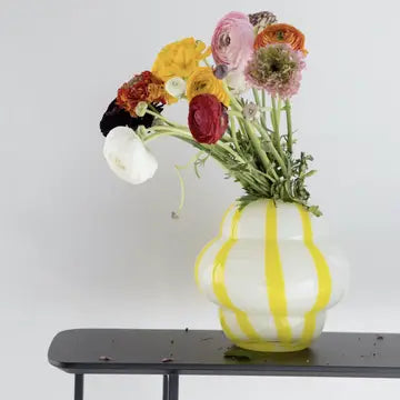 Yellow Stripe Bubble Vase