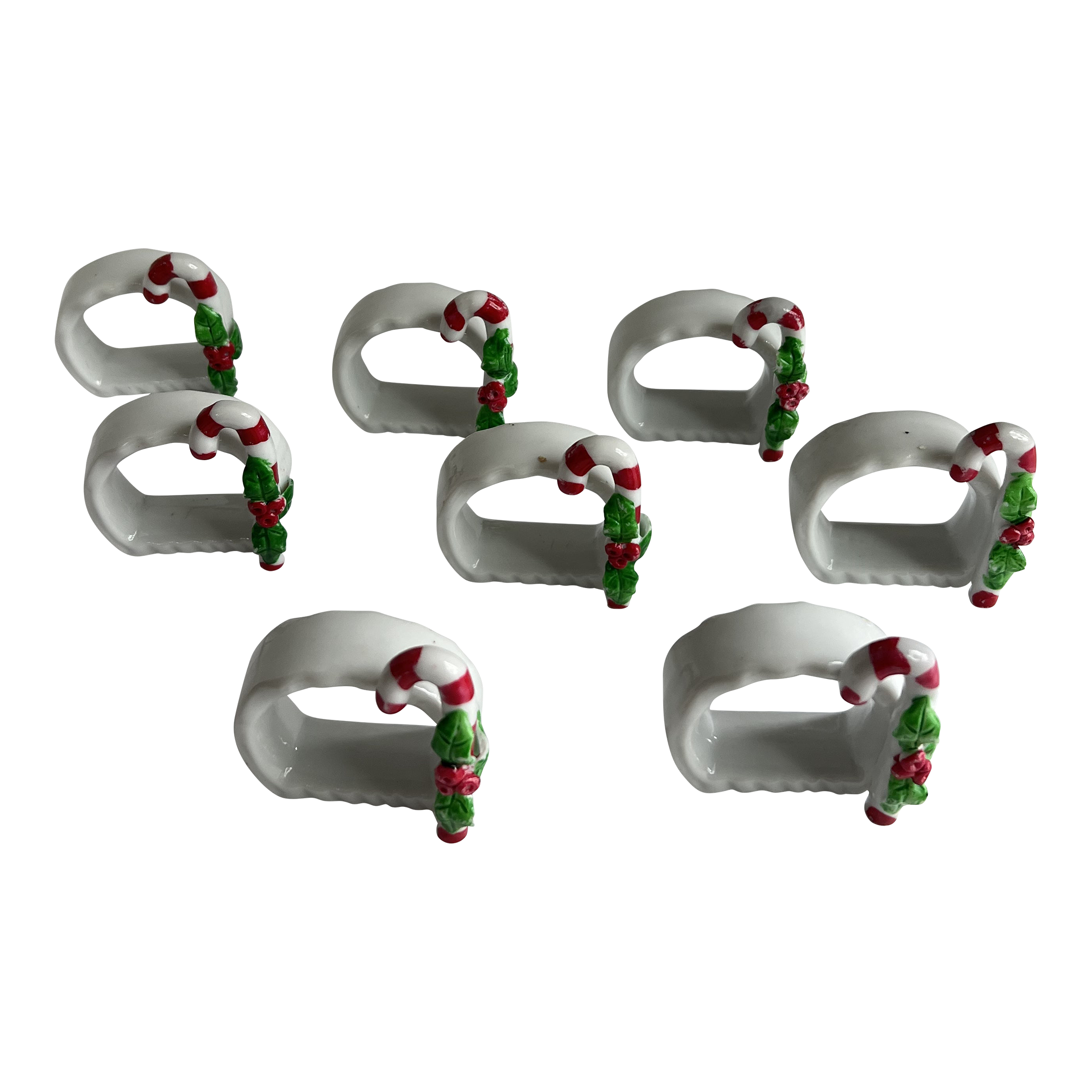 Porcelain Holiday Napkin Rings (Set of 8)